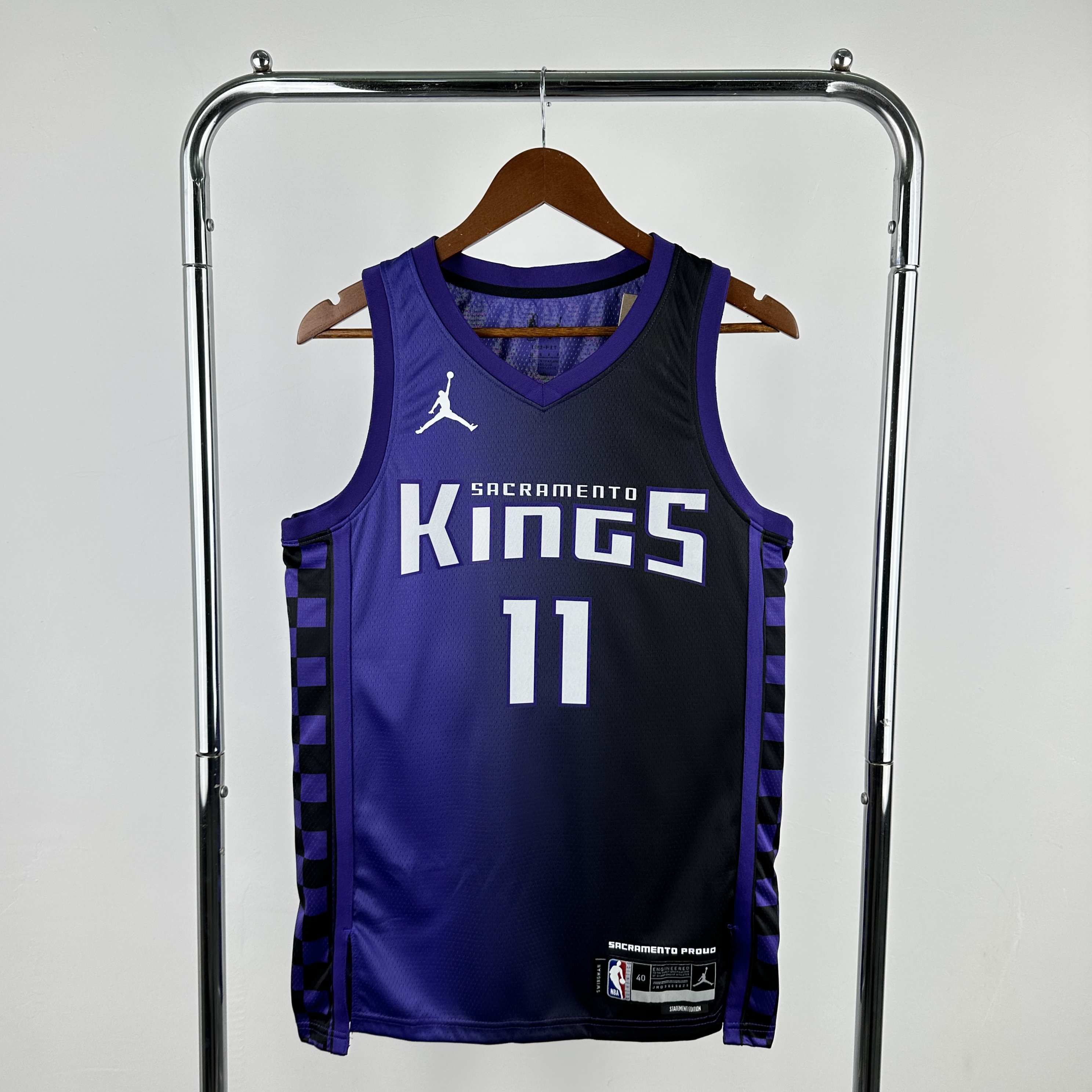 Men Sacramento Kings #11 Sabonis Purple Jordan style 2024 NBA Jersey
